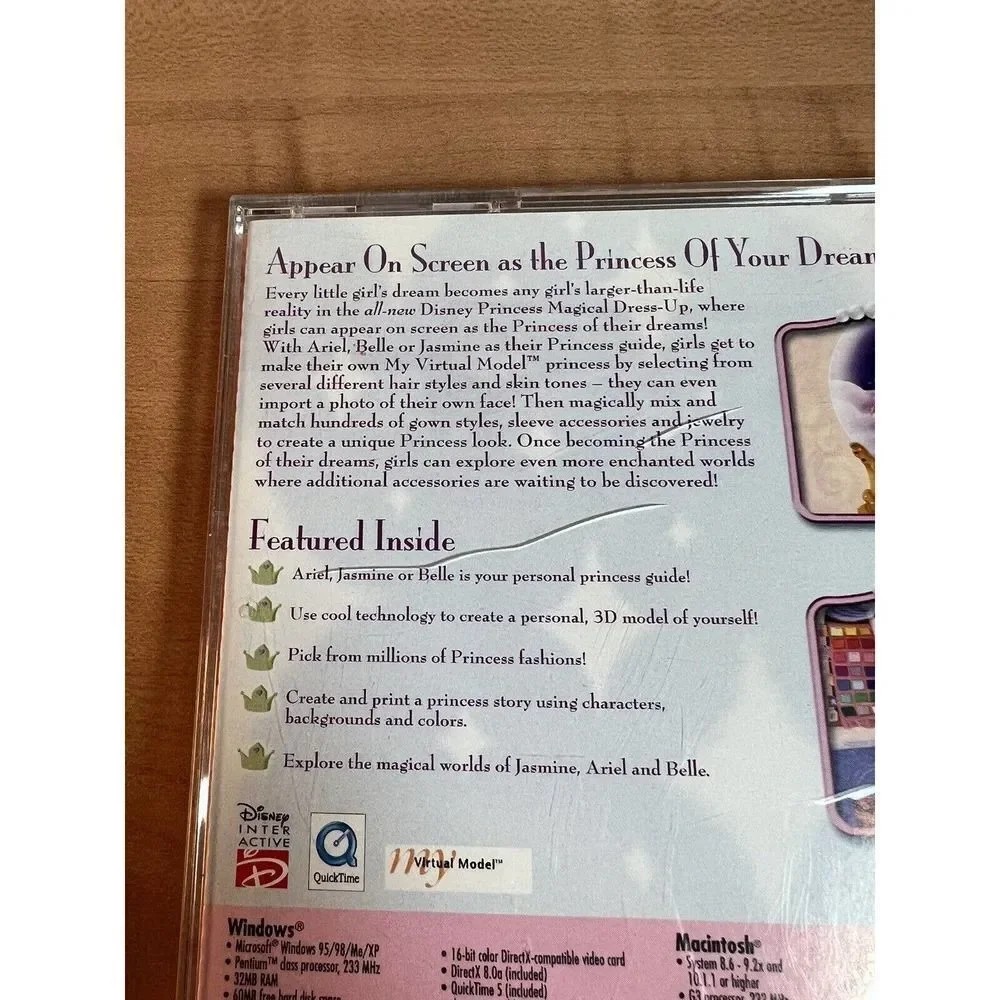 Disney Princess Magical Dress Up (PC, 2003) CD-ROM Ages 5+, COMPLETE